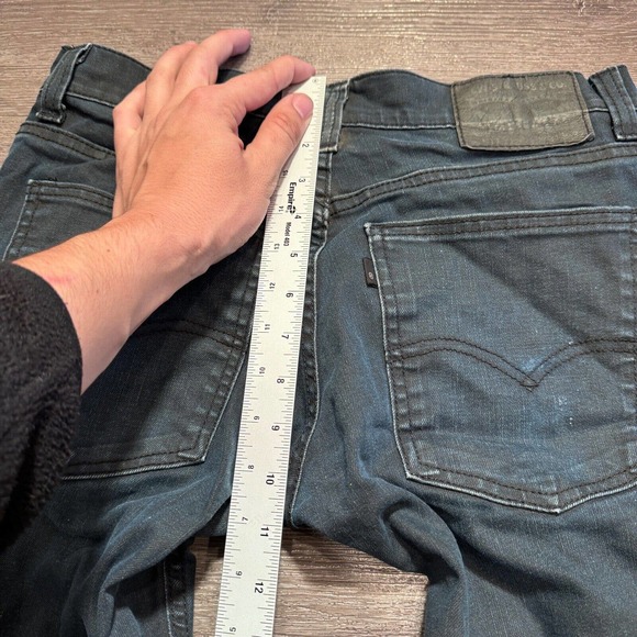 Levis 511 Jeans Mens 31x32 Denim Blue Dark Western Rodeo Denim Actual 31x28 - Picture 10 of 12